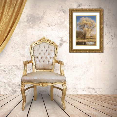Willow Magic I Gold Ornate Wood Framed Art Print with Double Matting by Vitaly, Geyman