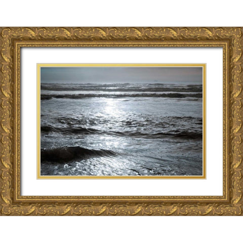 Golden Ocean I Gold Ornate Wood Framed Art Print with Double Matting by Geyman, Vitaly