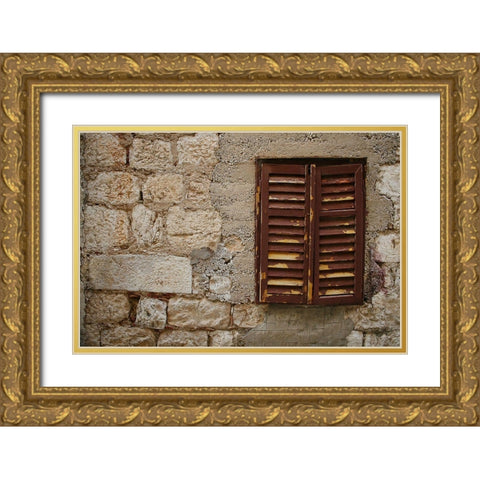 Croatia Window I Gold Ornate Wood Framed Art Print with Double Matting by Geyman, Vitaly