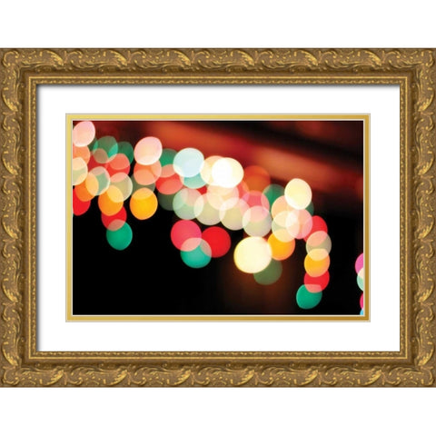 Bokeh I Gold Ornate Wood Framed Art Print with Double Matting by White, Leesa