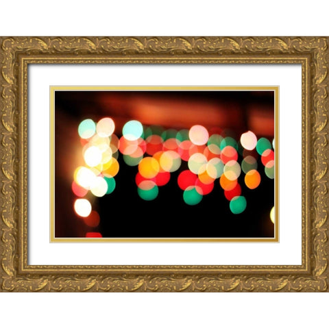 Bokeh II Gold Ornate Wood Framed Art Print with Double Matting by White, Leesa
