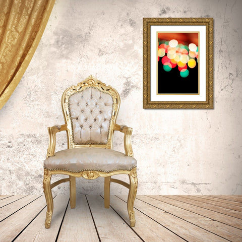 Bokeh III Gold Ornate Wood Framed Art Print with Double Matting by White, Leesa