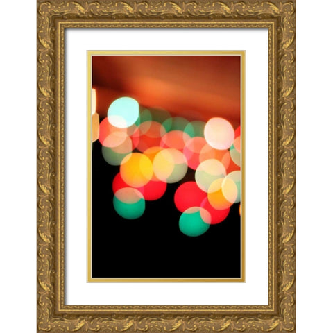 Bokeh IV Gold Ornate Wood Framed Art Print with Double Matting by White, Leesa