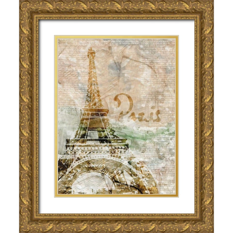 Sepia Paris Gold Ornate Wood Framed Art Print with Double Matting by Roberto, LuAnn