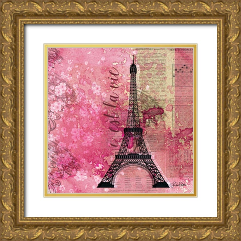 Pink Paris Gold Ornate Wood Framed Art Print with Double Matting by Roberto, LuAnn