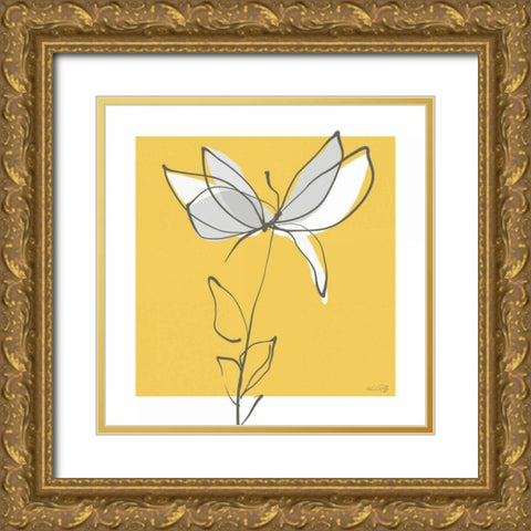 Yellow and Gray I Gold Ornate Wood Framed Art Print with Double Matting by Ruff, Kris