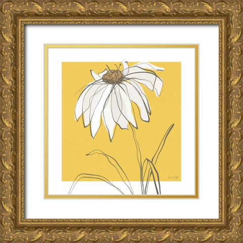 Yellow and Gray III Gold Ornate Wood Framed Art Print with Double Matting by Ruff, Kris