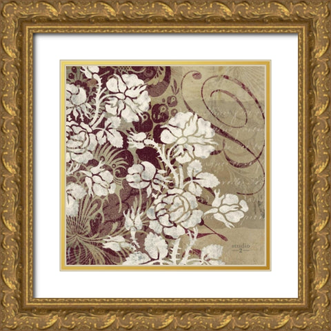 Argento I Gold Ornate Wood Framed Art Print with Double Matting by Studio 2