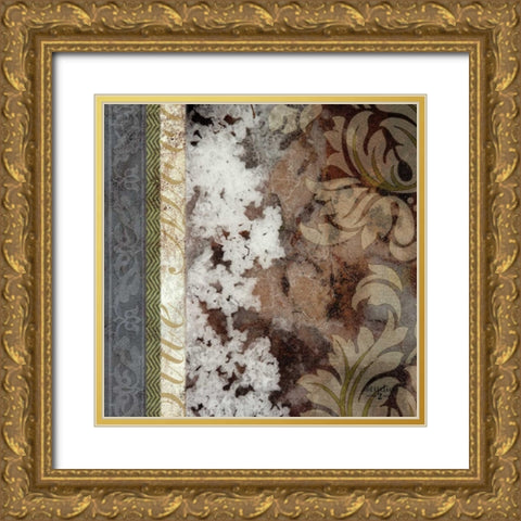 Winter Damask I Gold Ornate Wood Framed Art Print with Double Matting by Studio 2