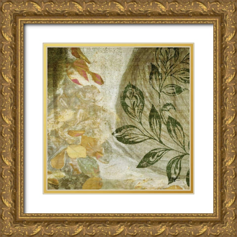 Green Swirl II Gold Ornate Wood Framed Art Print with Double Matting by Studio 2