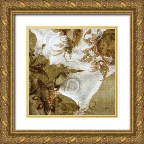 Flow I Gold Ornate Wood Framed Art Print with Double Matting by Studio 2