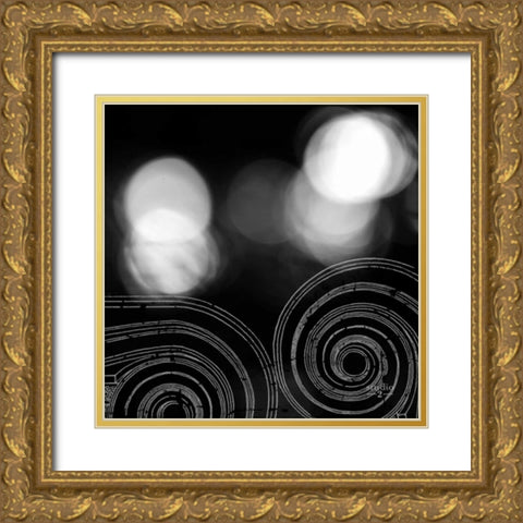 Circles and Swirls II Gold Ornate Wood Framed Art Print with Double Matting by Studio 2