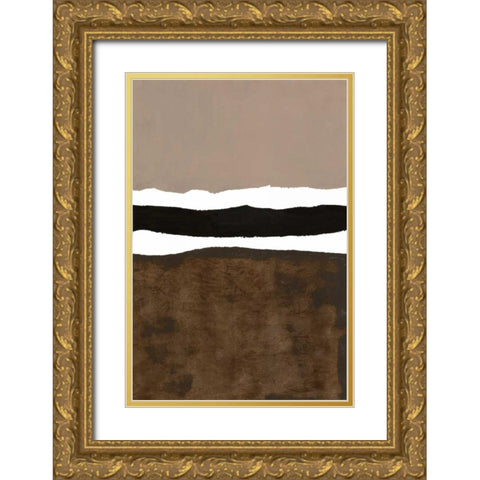 Brown Suede Gold Ornate Wood Framed Art Print with Double Matting by Sheler, Sammy