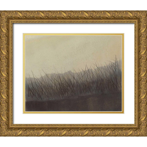 Marshland Grasses Gold Ornate Wood Framed Art Print with Double Matting by Sheler, Sammy