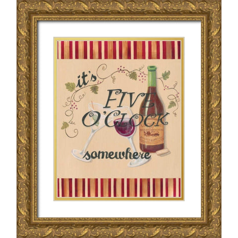 Happy Hour II Gold Ornate Wood Framed Art Print with Double Matting by Smith, Pamela