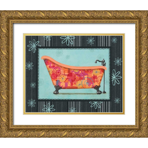 Retro Tub I Gold Ornate Wood Framed Art Print with Double Matting by Smith, Pamela