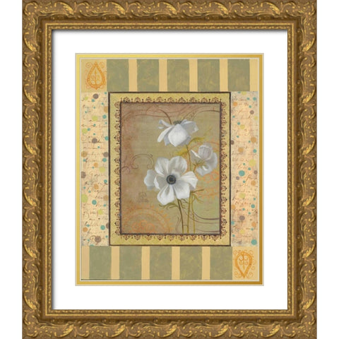 Anemones Gold Ornate Wood Framed Art Print with Double Matting by Smith, Pamela