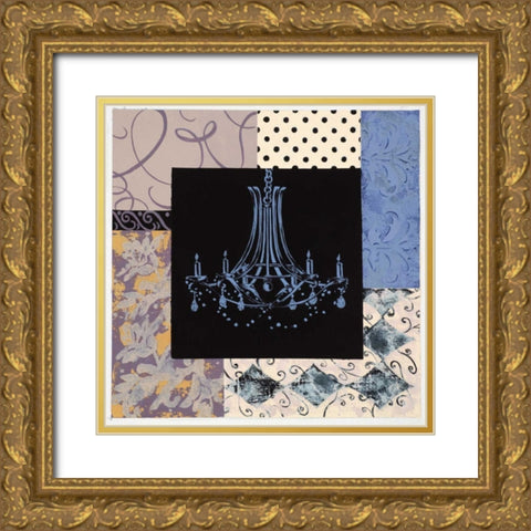 Chandelier IV Gold Ornate Wood Framed Art Print with Double Matting by Smith, Pamela
