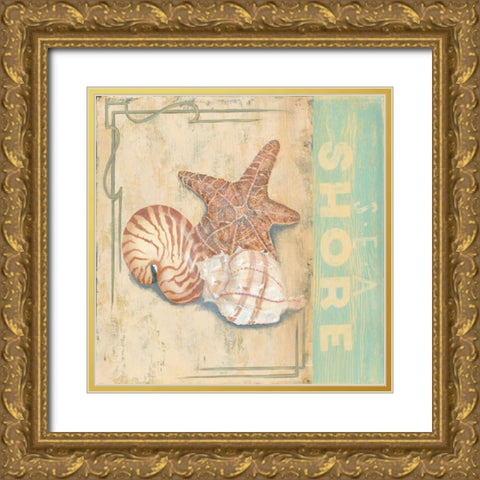 Sea Shore Gold Ornate Wood Framed Art Print with Double Matting by Smith, Pamela