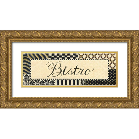 Bistro Gold Ornate Wood Framed Art Print with Double Matting by Smith, Pamela