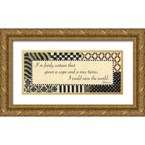 Save the World Gold Ornate Wood Framed Art Print with Double Matting by Smith, Pamela