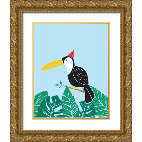Tropical Bird II Gold Ornate Wood Framed Art Print with Double Matting by Serna, Isabel