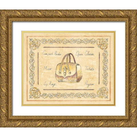 Opera Purse Gold Ornate Wood Framed Art Print with Double Matting by Schippel, Banafshe