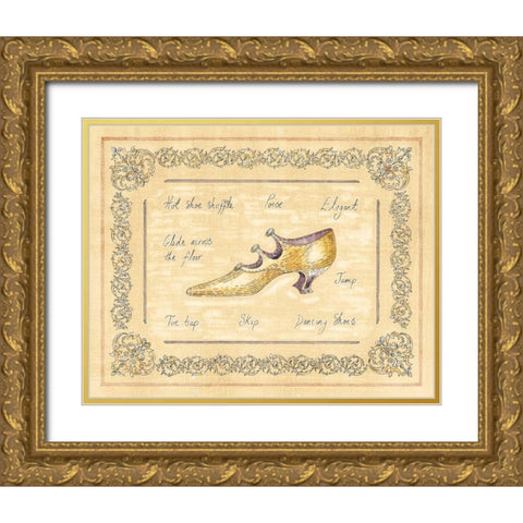 Dancing Shoe Gold Ornate Wood Framed Art Print with Double Matting by Schippel, Banafshe