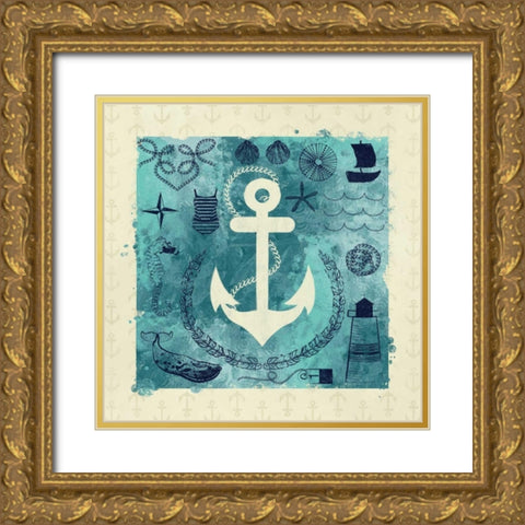 Anchor in Love I Gold Ornate Wood Framed Art Print with Double Matting by Sta Teresa, Ashley