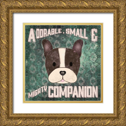 Boston Terrier Gold Ornate Wood Framed Art Print with Double Matting by Sta Teresa, Ashley