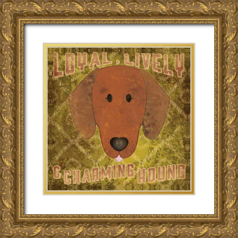 Dachshund Gold Ornate Wood Framed Art Print with Double Matting by Sta Teresa, Ashley