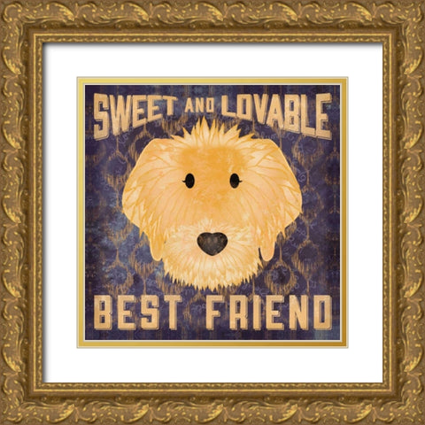 Golden Doodle Gold Ornate Wood Framed Art Print with Double Matting by Sta Teresa, Ashley
