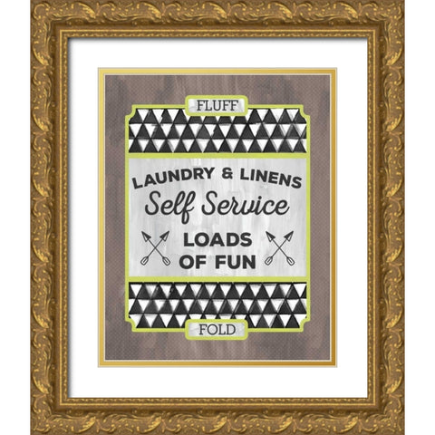 Laundry Linens Gold Ornate Wood Framed Art Print with Double Matting by Sta Teresa, Ashley