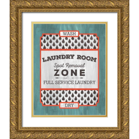 Laundry Room Gold Ornate Wood Framed Art Print with Double Matting by Sta Teresa, Ashley