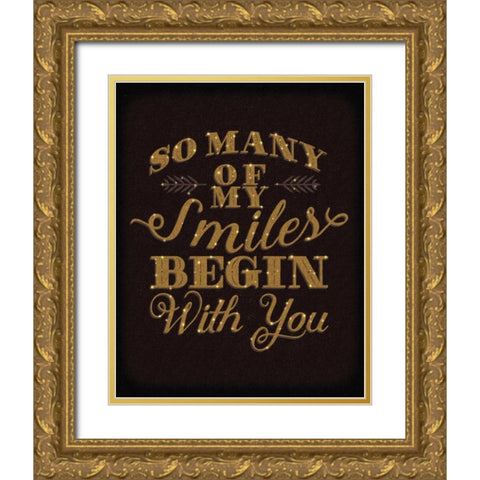 Smiles Gold Gold Ornate Wood Framed Art Print with Double Matting by Sta Teresa, Ashley