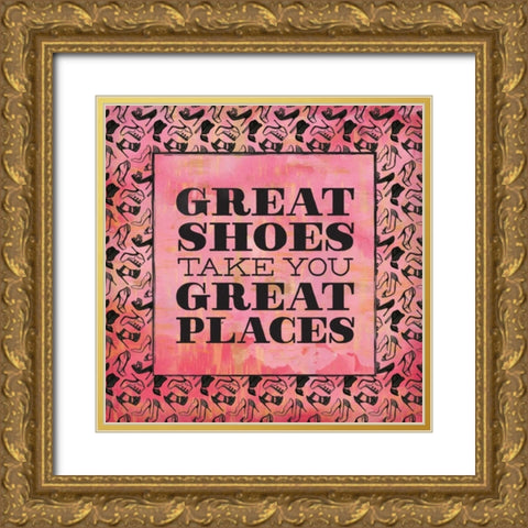 Great Shoes Gold Ornate Wood Framed Art Print with Double Matting by Sta Teresa, Ashley