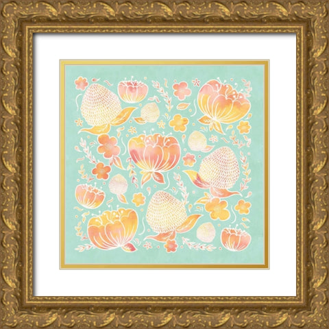 Pikes Flowers I Gold Ornate Wood Framed Art Print with Double Matting by Sta Teresa, Ashley