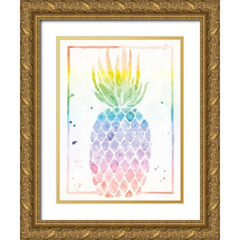 Pineapple Sunrise Gold Ornate Wood Framed Art Print with Double Matting by Sta Teresa, Ashley