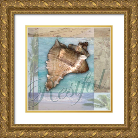 Restful Shell Gold Ornate Wood Framed Art Print with Double Matting by Williams, Todd
