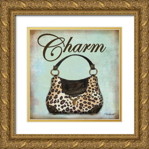 Leopard Purse Gold Ornate Wood Framed Art Print with Double Matting by Williams, Todd