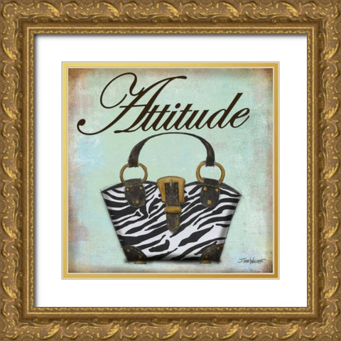 Zebra Purse Gold Ornate Wood Framed Art Print with Double Matting by Williams, Todd