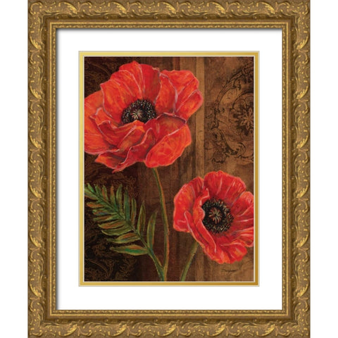 Poppy Portrait II Gold Ornate Wood Framed Art Print with Double Matting by Williams, Todd