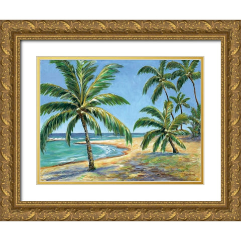 Tropical Beach Gold Ornate Wood Framed Art Print with Double Matting by Williams, Todd