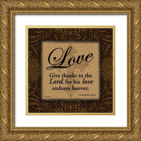 Love Gold Ornate Wood Framed Art Print with Double Matting by Williams, Todd