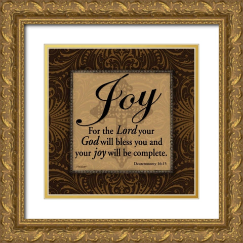 Joy Gold Ornate Wood Framed Art Print with Double Matting by Williams, Todd