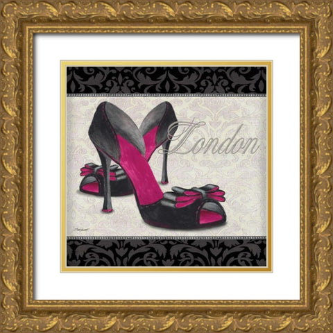 Pink Shoes Square I Gold Ornate Wood Framed Art Print with Double Matting by Williams, Todd