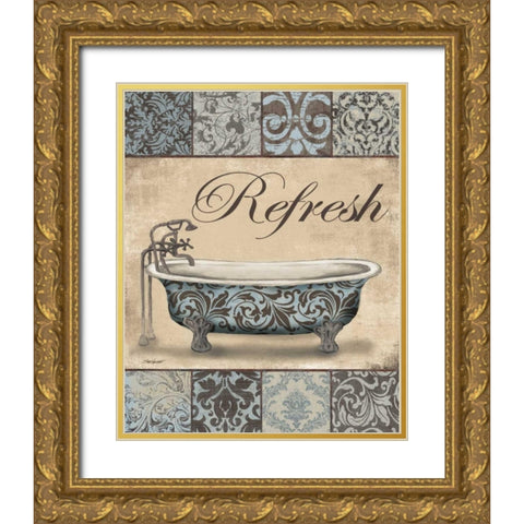 Refresh Bath Gold Ornate Wood Framed Art Print with Double Matting by Williams, Todd