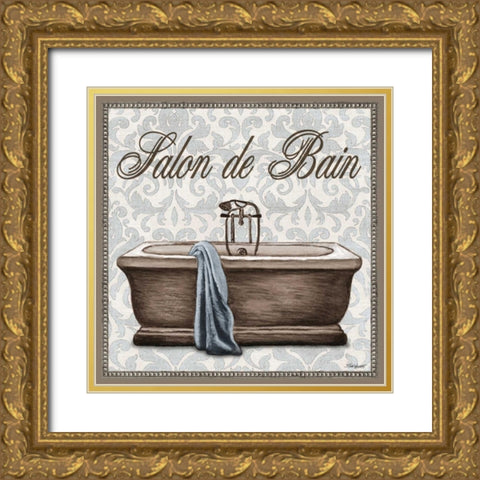 Salon de Bain Square Gold Ornate Wood Framed Art Print with Double Matting by Williams, Todd