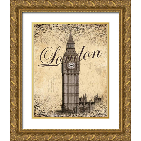 London Gold Ornate Wood Framed Art Print with Double Matting by Williams, Todd