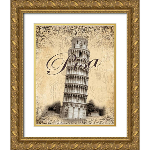 Pisa Gold Ornate Wood Framed Art Print with Double Matting by Williams, Todd